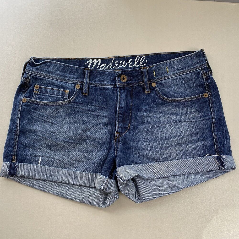 Madewell Denim Shorts Womens 29 Cut Off Jeans Blue Cotton Distressed Fits 32x3